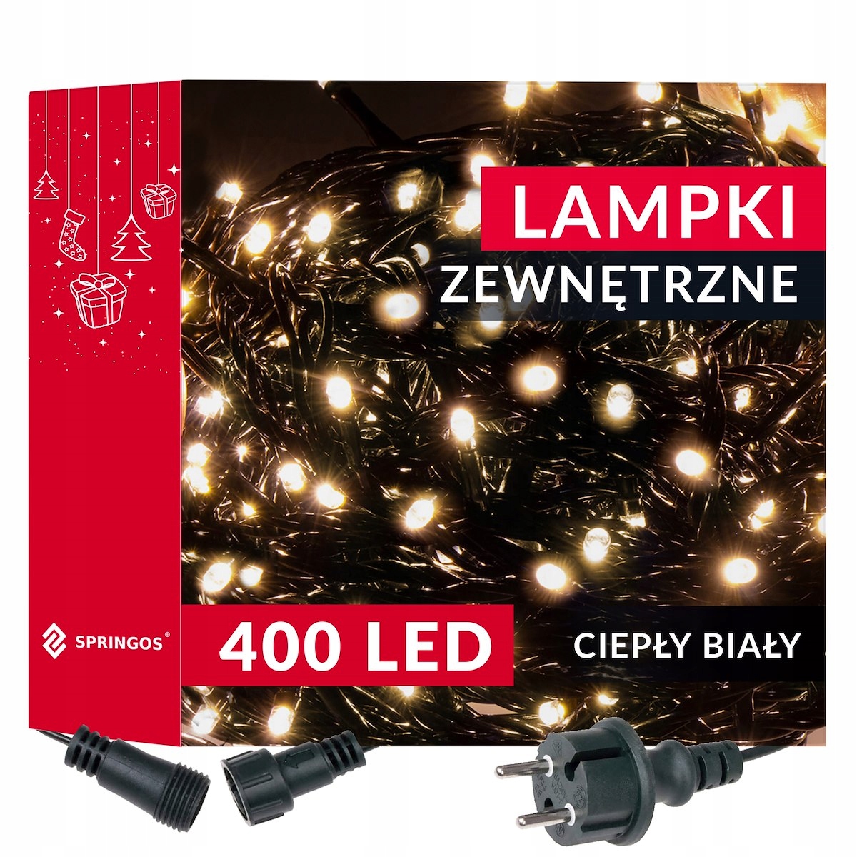 

Lampki Choinkowe 400LED Zewnętrzne Białe 25,5m
