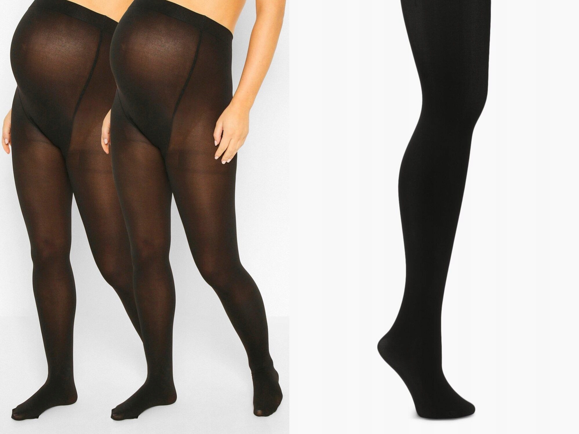 Rajstopy ciążowe czarne z miejscem na brzuch 100