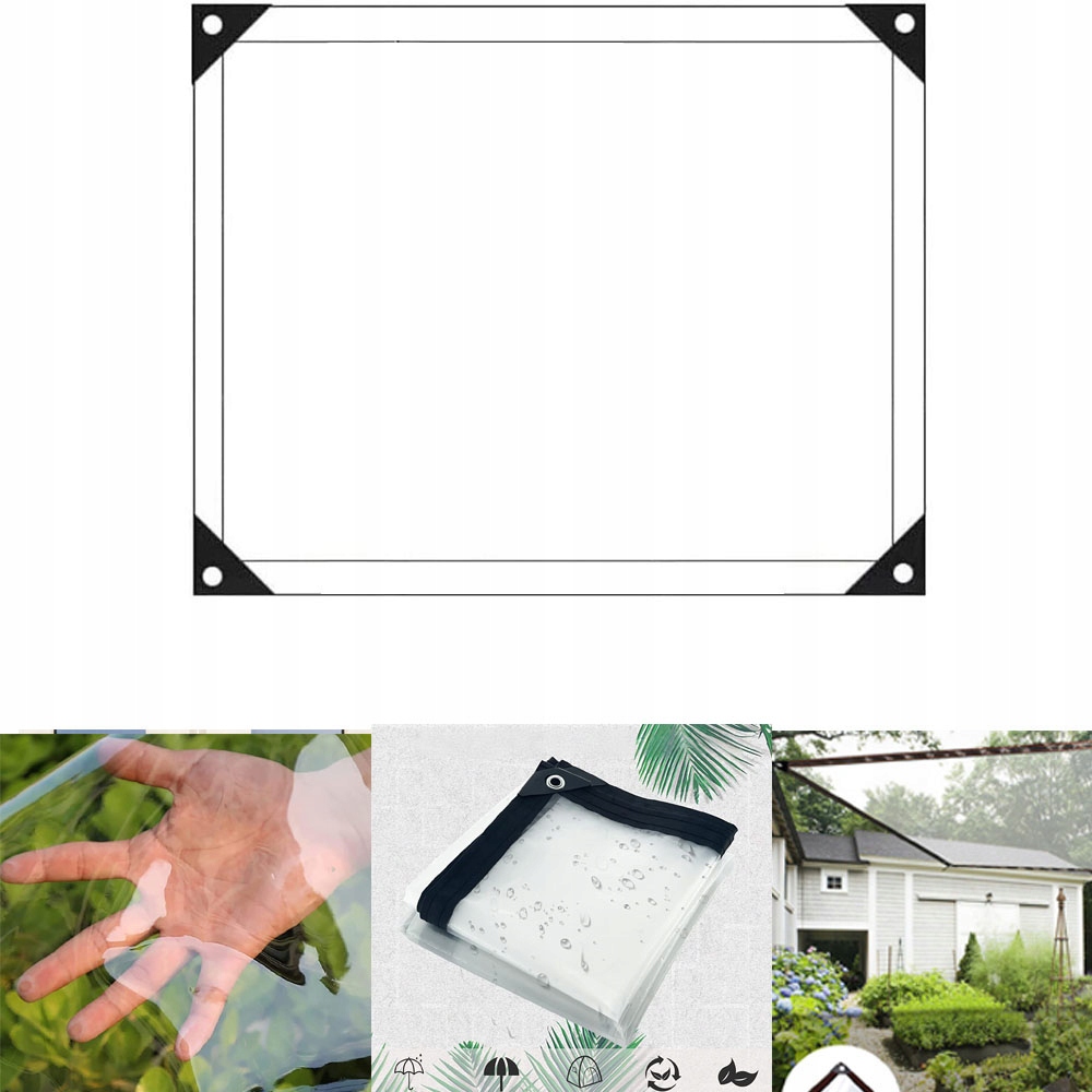 Průhledná Zahradní Terasová Plachta Voděodolná S Anti-uv Oky 3X4 M