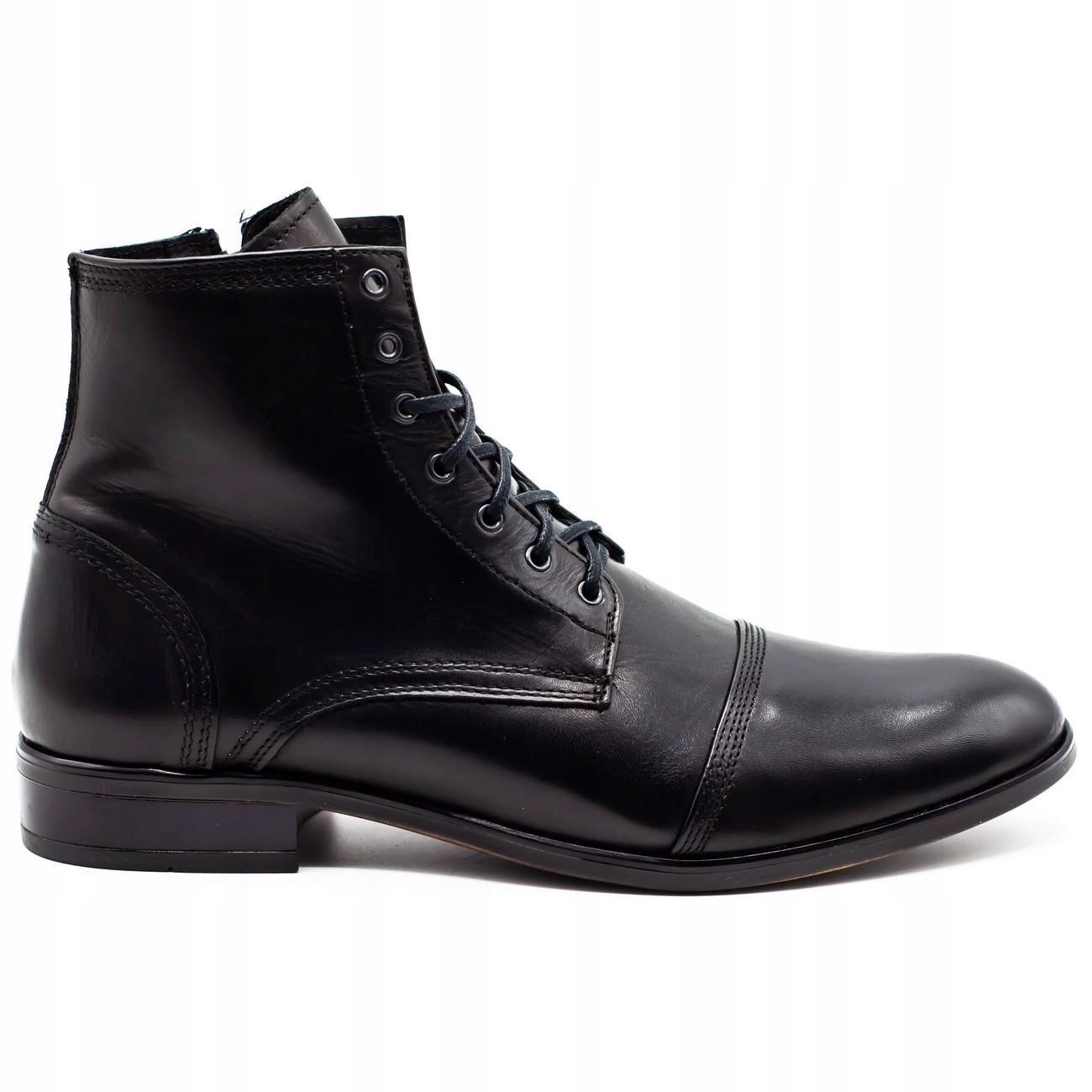 Pánské kožené elegantní zimní boty Polské 287D černé 39