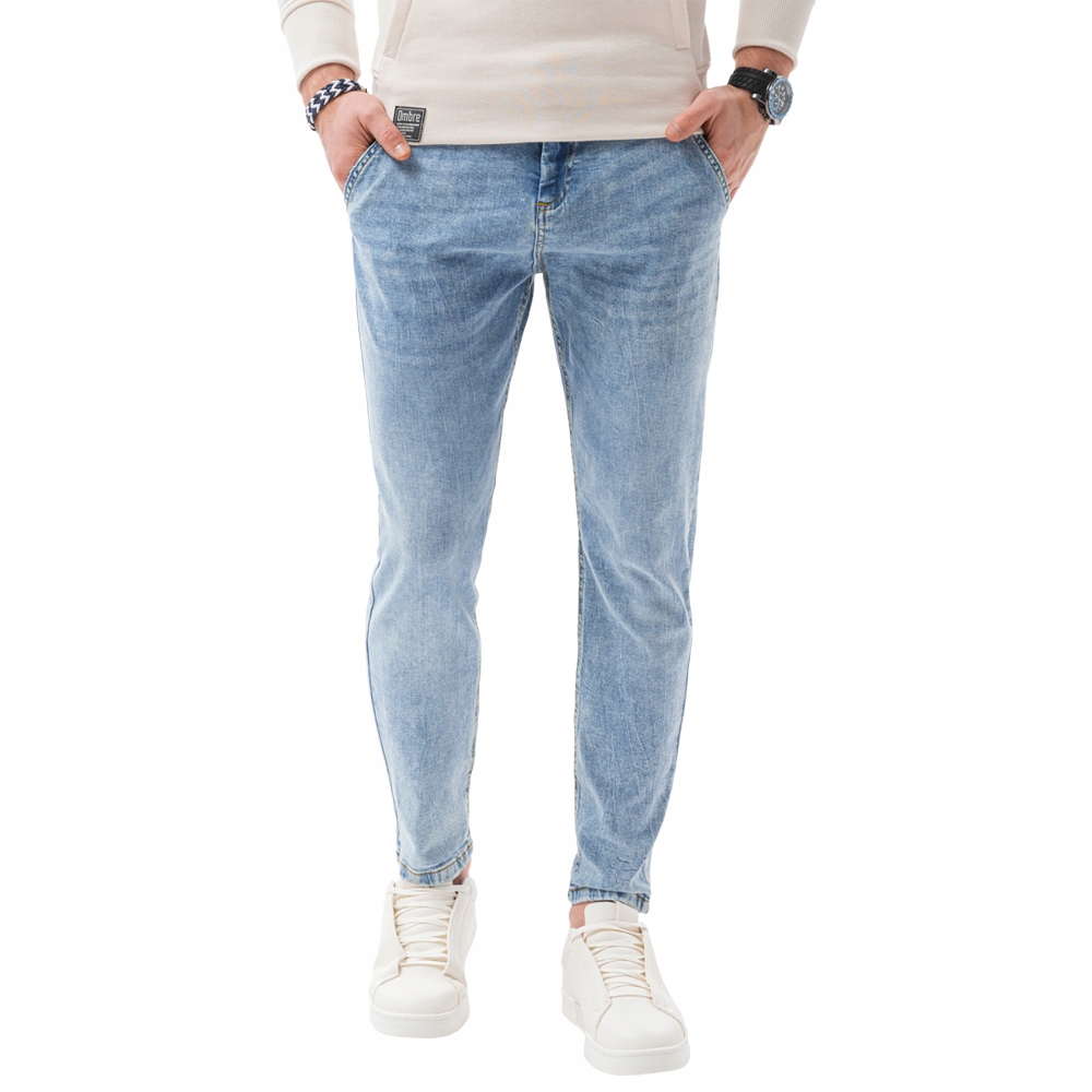 

Spodnie męskie jeansowe P1077 jasny jeans S