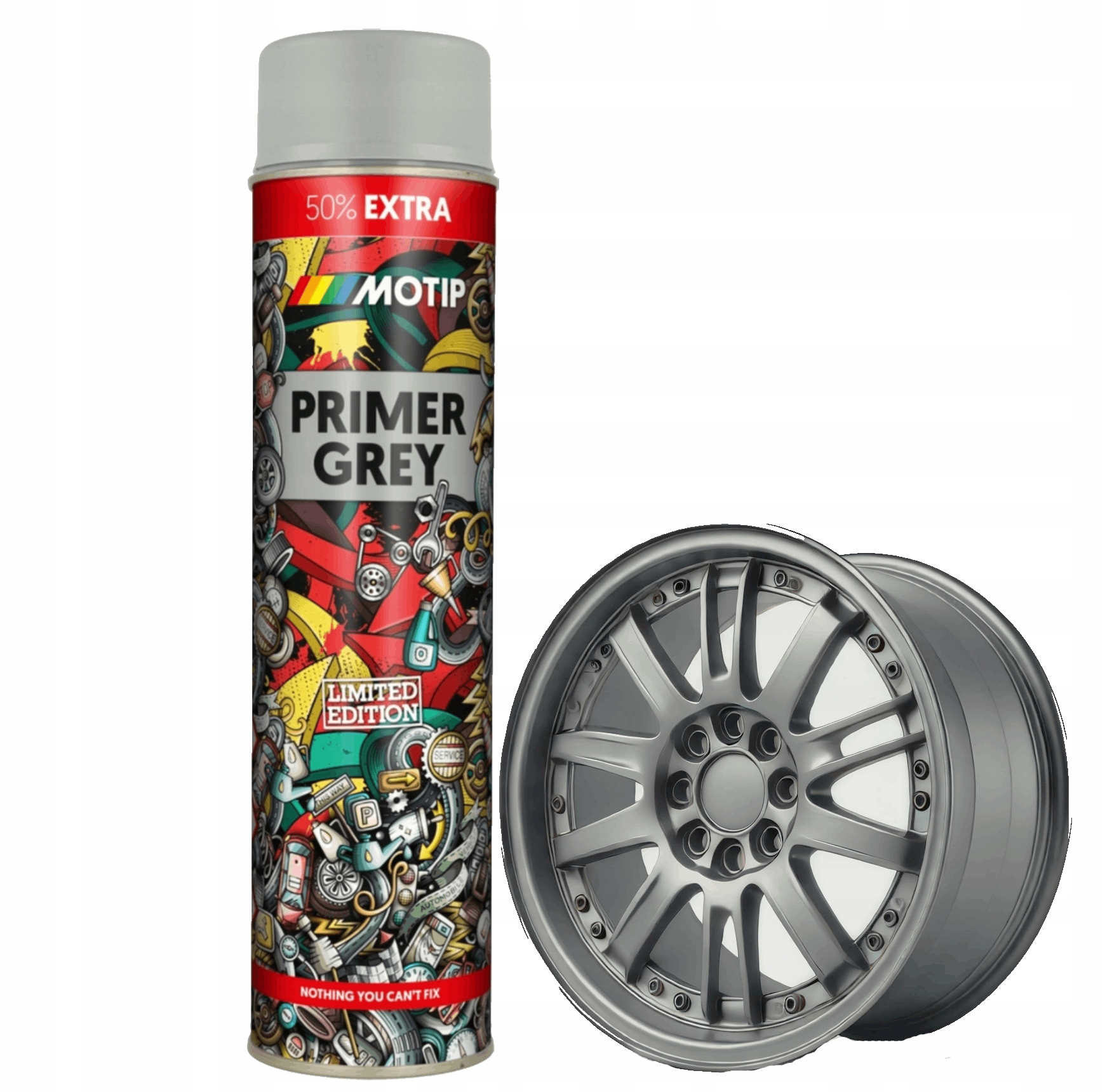 Podkład Akrylowy Szary Grunt Do Metalu Blachy Felg 600ML