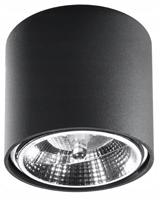 Stropní bodové svítidlo černé kulaté 12 cm spotové Sollux Lighting