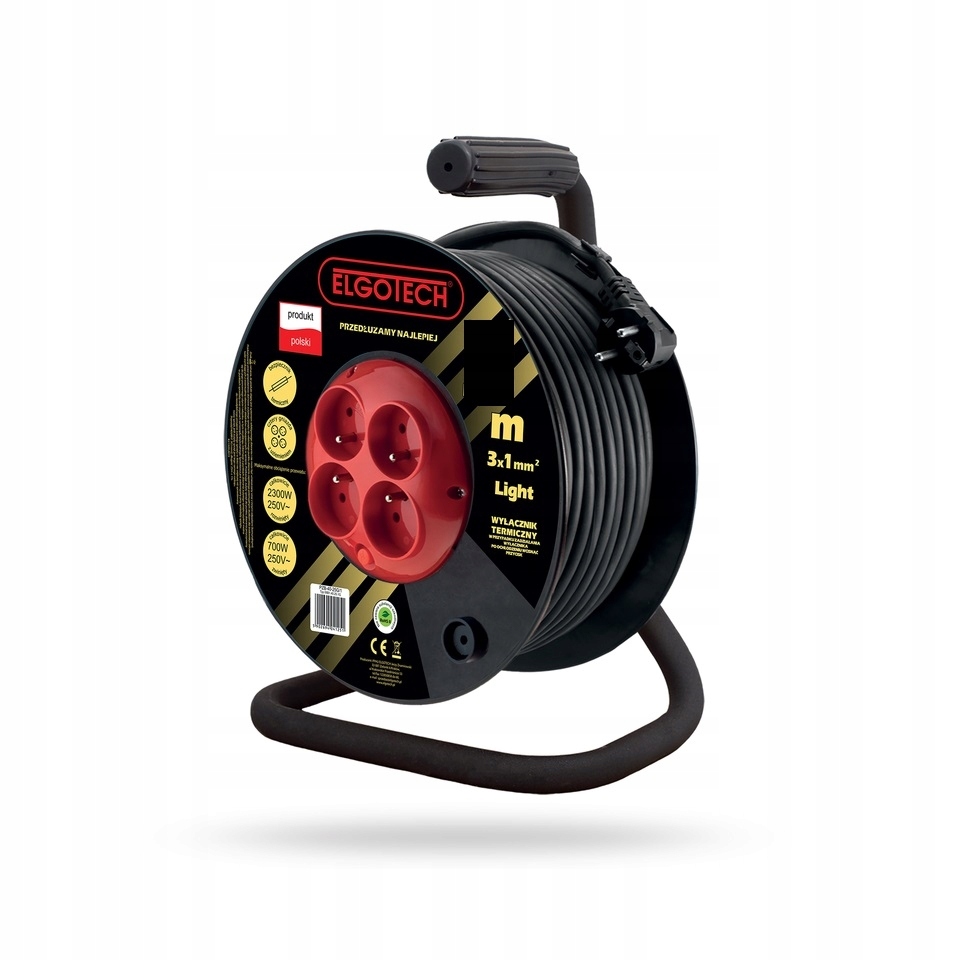 Predlžovací Kábel bubnový s uzemnením 30 m Ow 3x1 4xGS Strong Elgotech PZB-40-30