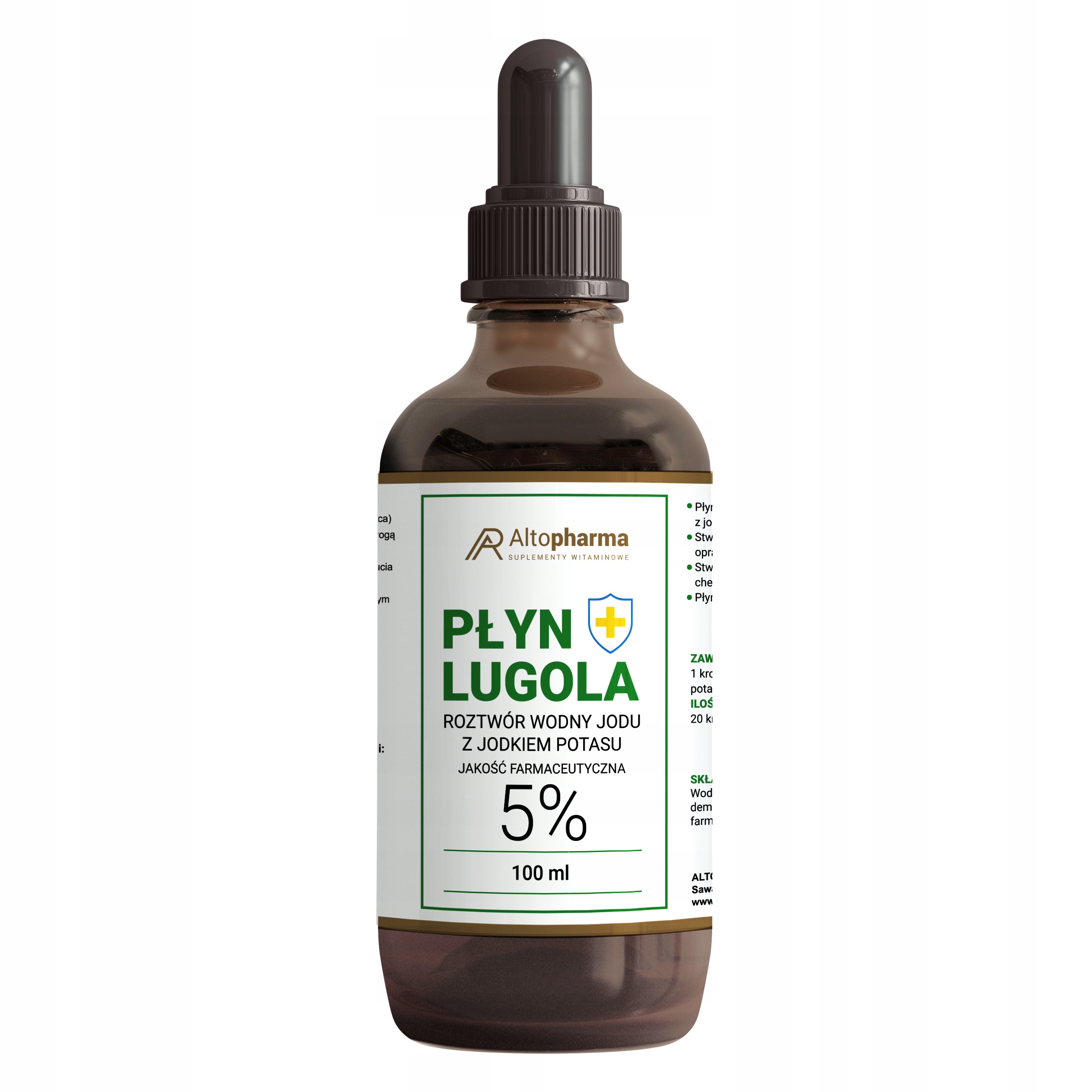 

Płyn Lugola 5% jod jodek potasu Czysty jod 100 ml