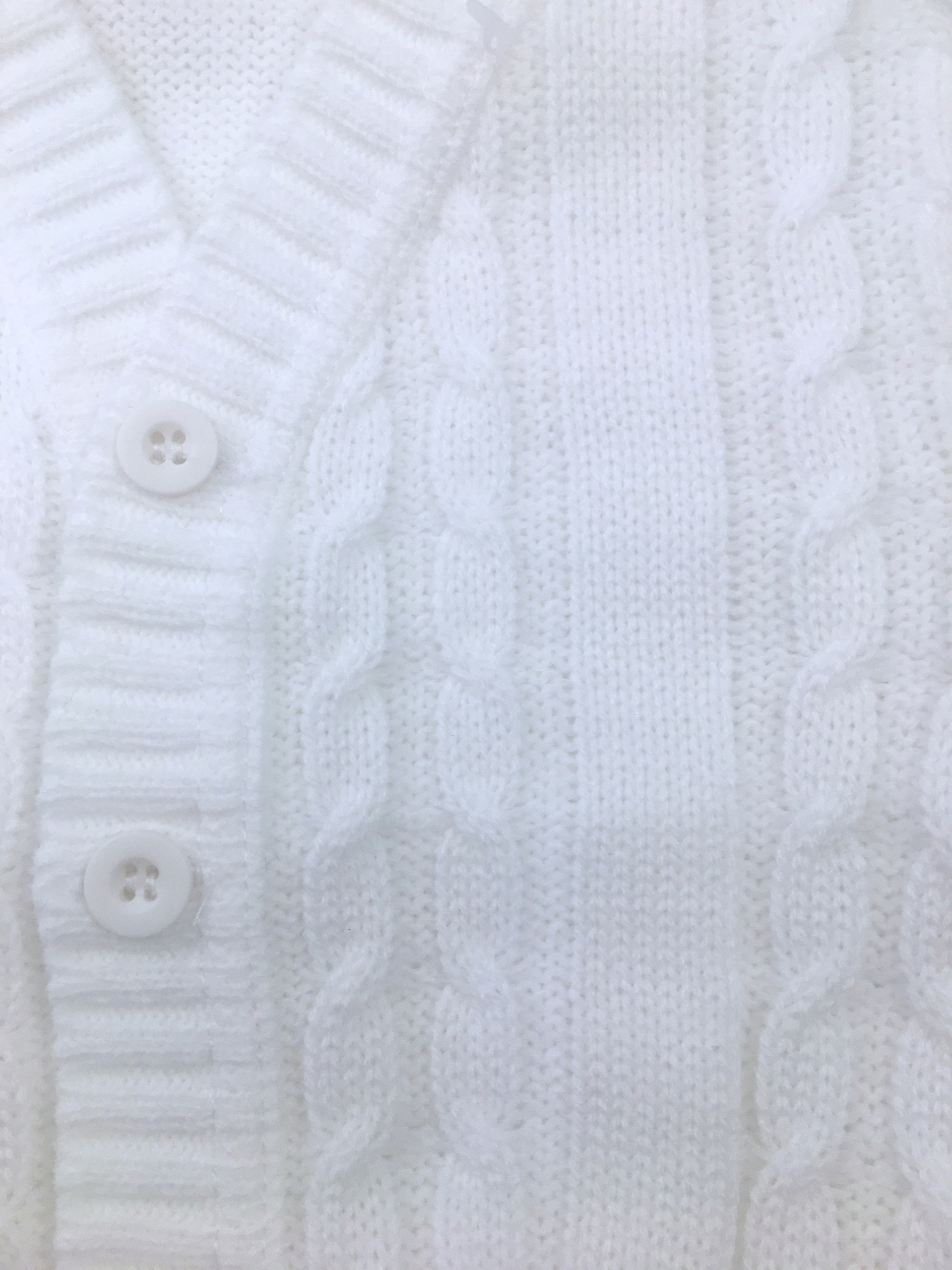 SWETEREK biały 92 cm zapinany warkocze +18m do Chrztu Marka Dominga