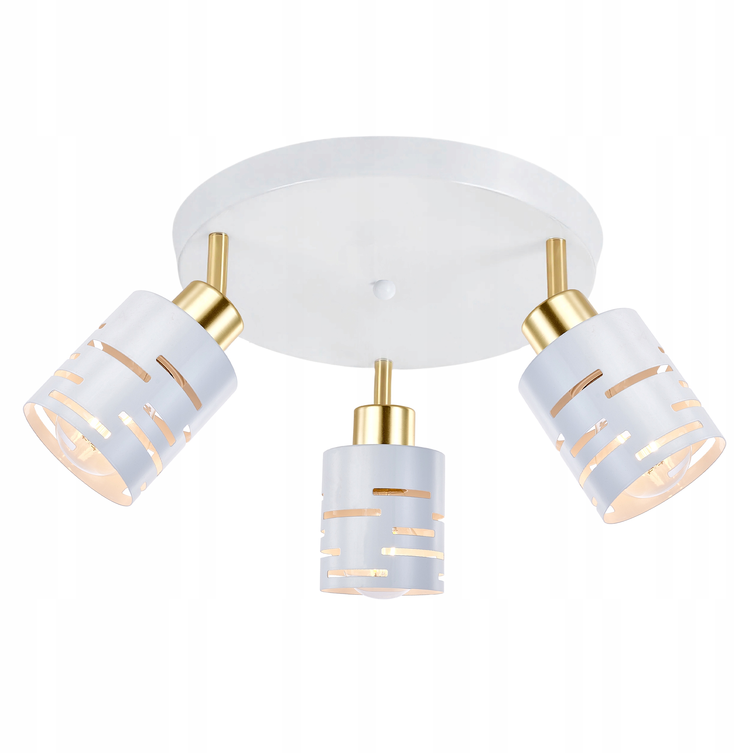 Lampa sufitowa Kinkiet żyrandol Led 3x E27 oprawa Loft biały złota