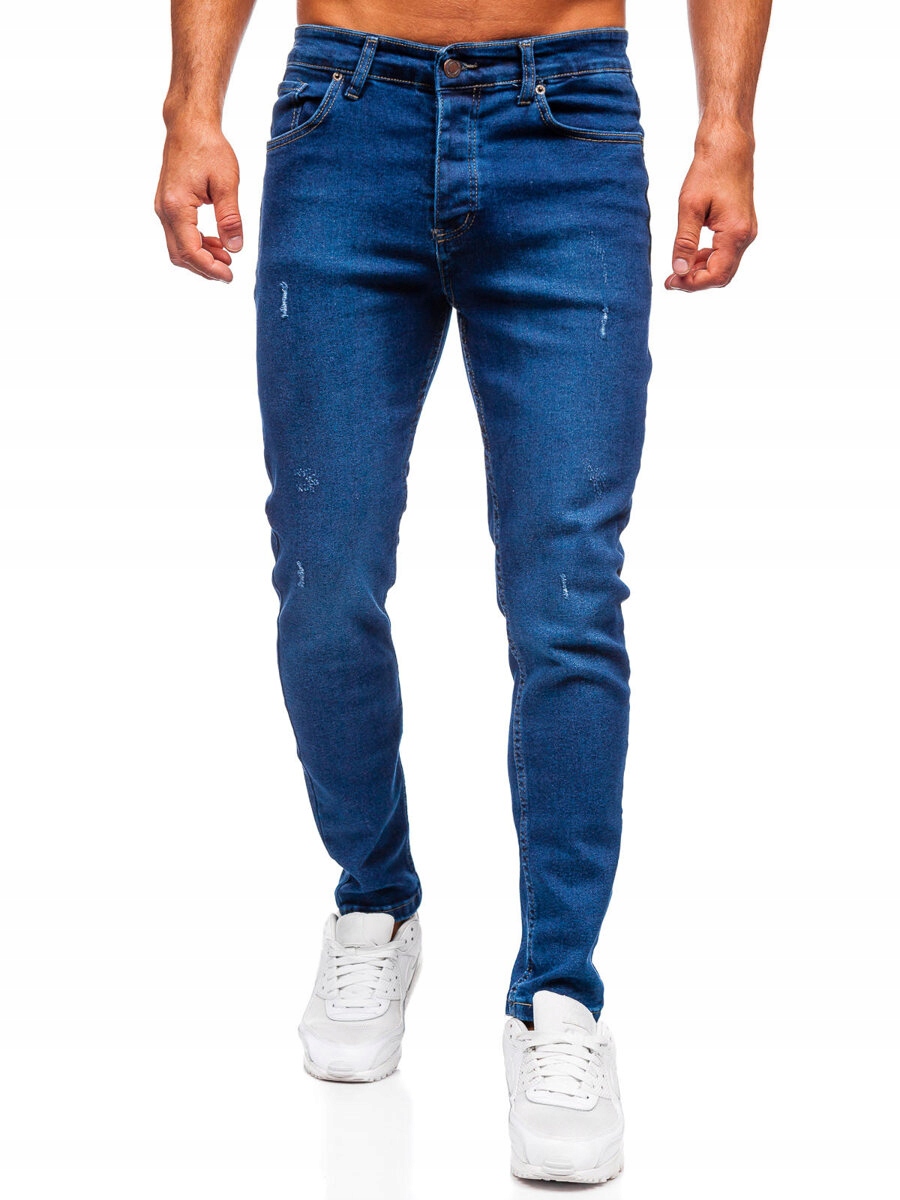 Pánské Džínové Kalhoty Slim Fit Tmavě Modré 6736 DENLEY_32/M
