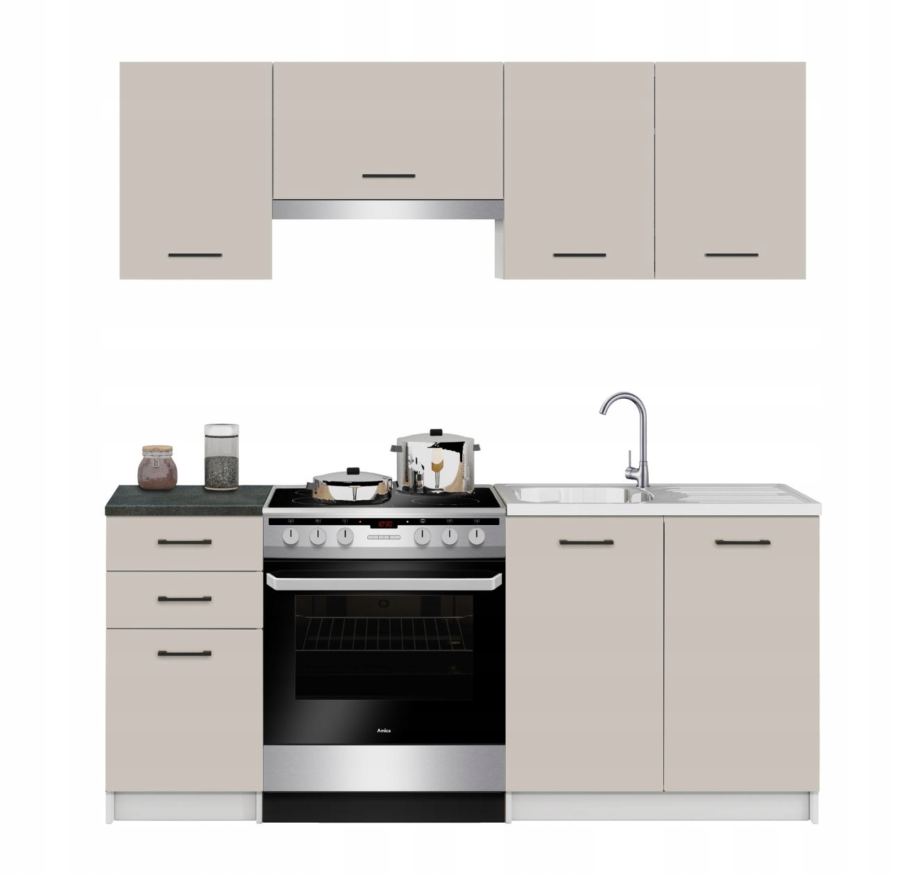 Kuchyňský nábytek Kuchyně 180 Sada skříněk Kašmír s deskou District Dark