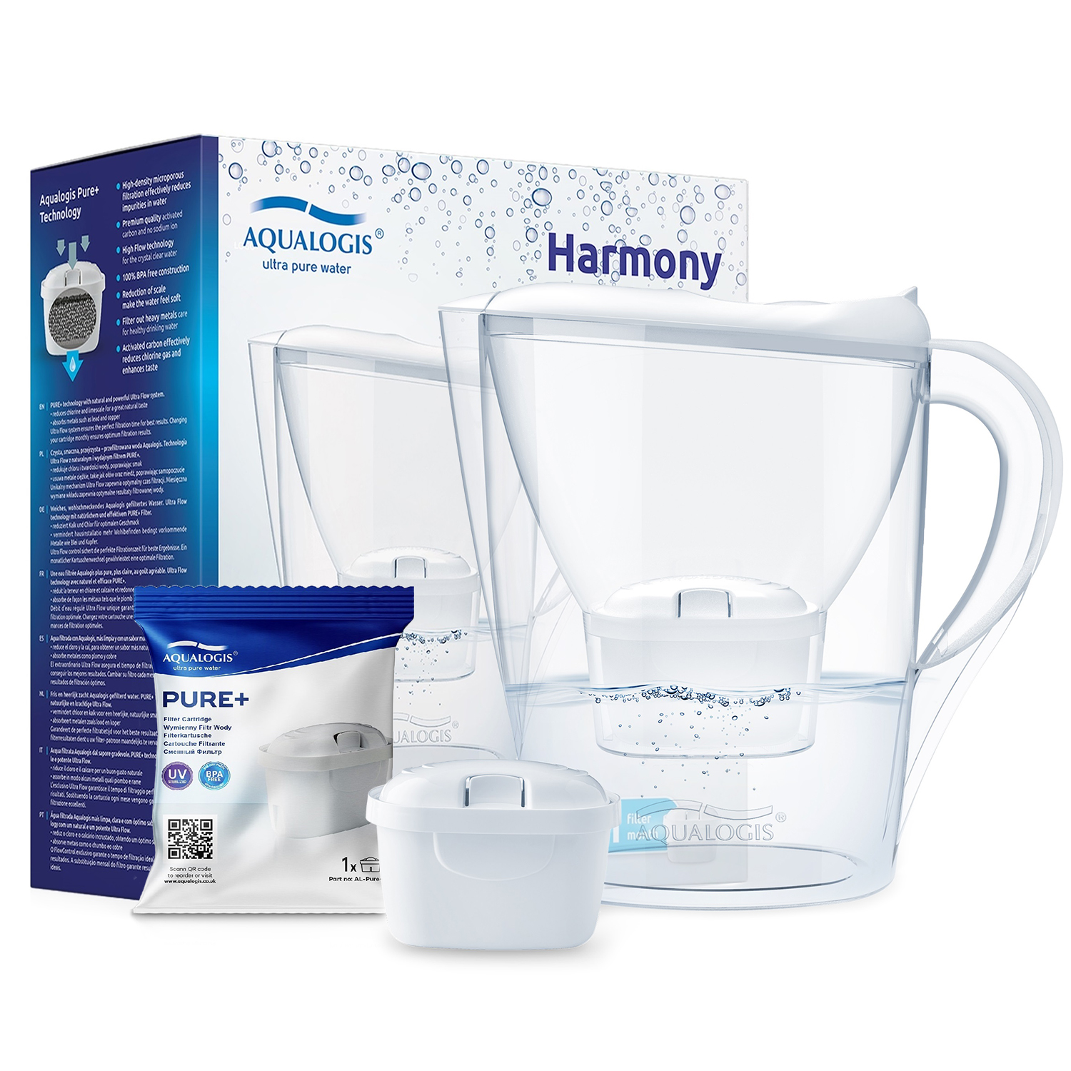 Aqualogis Harmony 2.6L Dzbanek Filtrujący Biały filtr