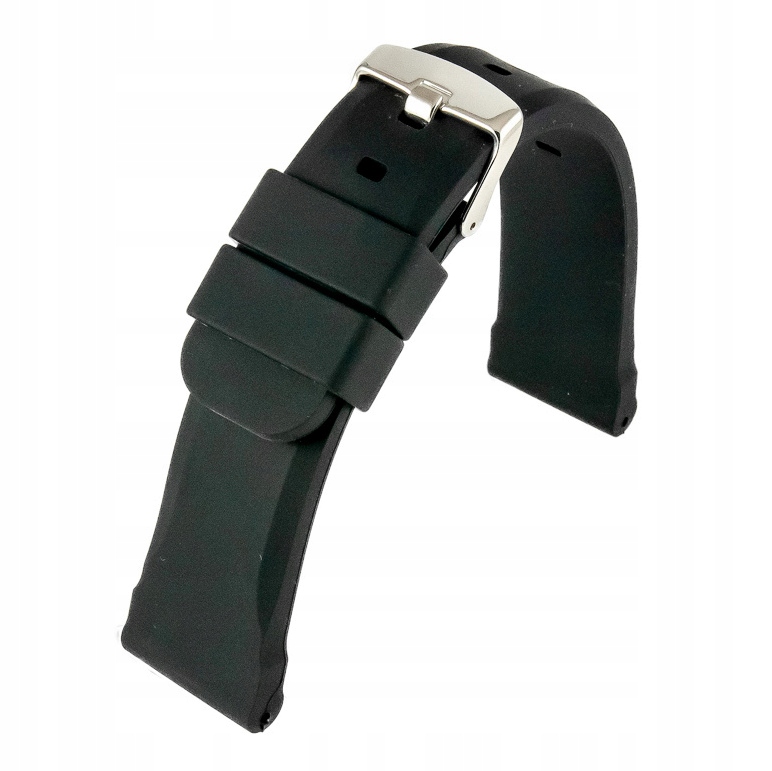 PASEK DO ZEGARKA SYLIKONOWY CZARNY 22mm