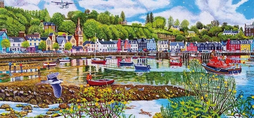 Levně Gibsons Panoramatické puzzle Odliv a příliv v Tobermory 636 dílků