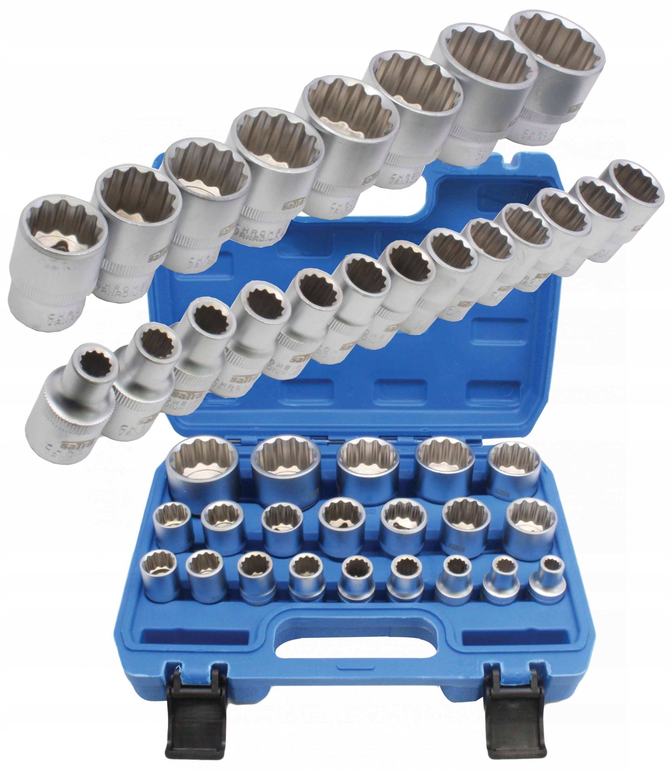 Nasadki Dwunastokątne 8-36mm 1/2 Cr-v 21SZT Spline Nasadki 12 Katne Spline