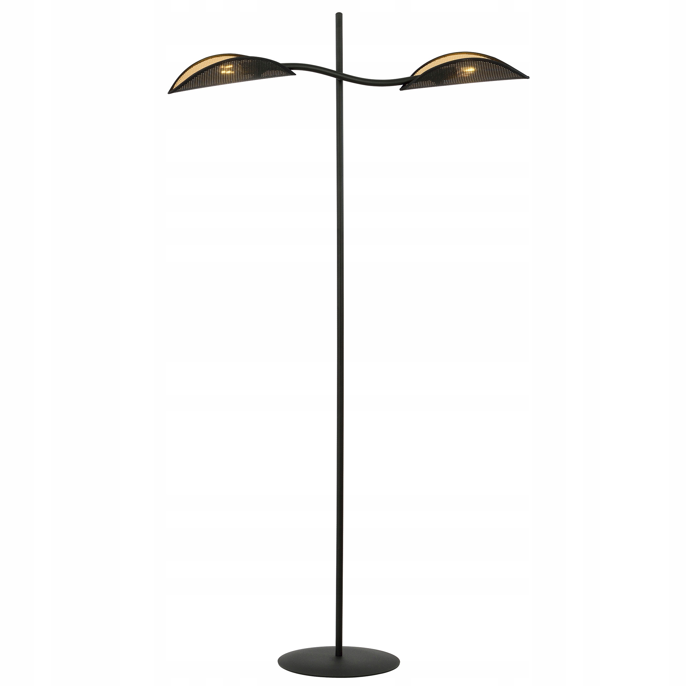 Lampa podłogowa stojąca Lotus 2 150cm czarna złota oryginalna loftowa
