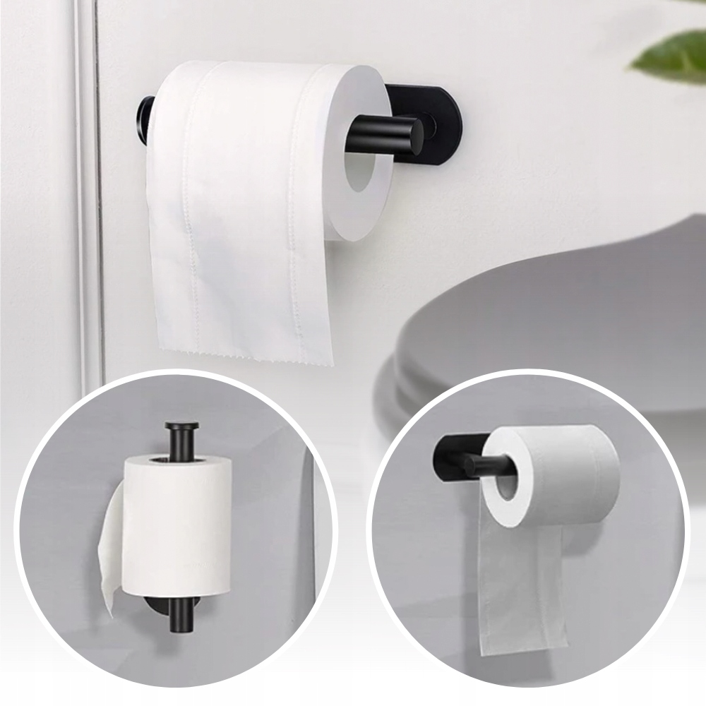 UCHWYT SAMOPRZYLEPNY PAPIER TOALETOWY CZARNY LOFT Szerokość produktu 16 cm