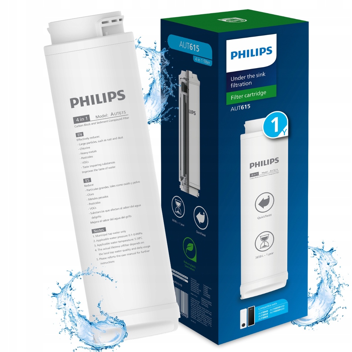 Wkład wymienny 4w1 Philips AUT615 do filtra wody AUT8940, AUT4030R400/R600