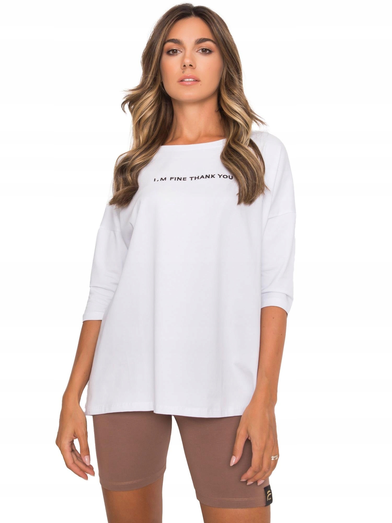 

Bluzka Kobieca Stylowa Modna Luźna Napisy - L