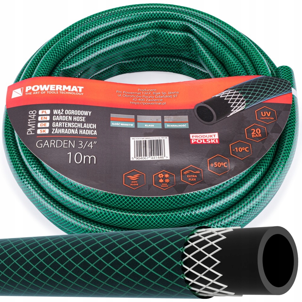 

Wąż Ogrodowy Do Wody 3/4'' 10m 3 Warstwowy 20 Bar