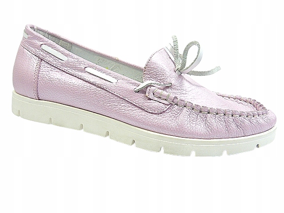 Dámské polobotky kožené mokasíny lila J.w 37