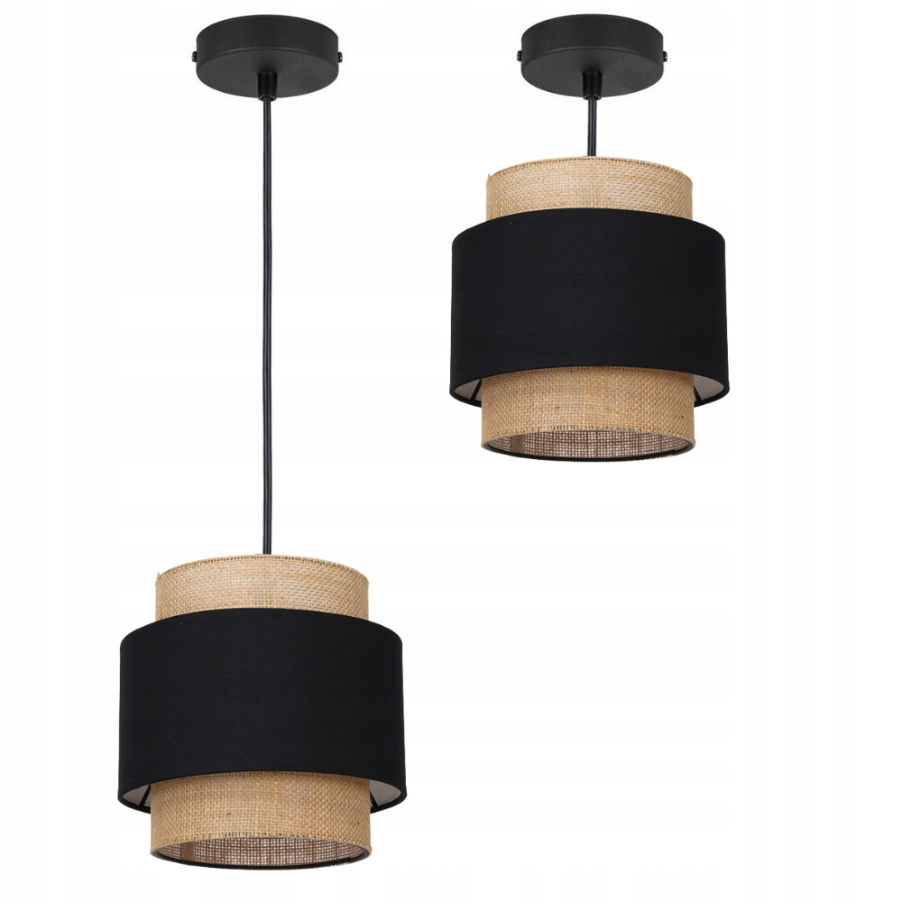 

Skandynawska Boho Lampa Wisząca Jutowa Podwójna