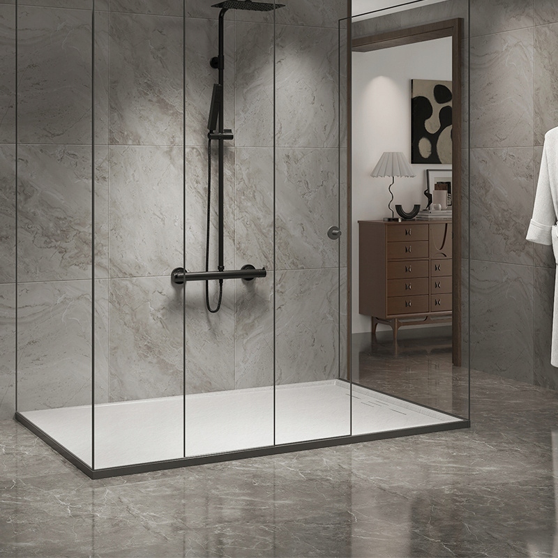 BRODZIK PRYSZNICOWY KAMIENNY PROSTOKĄTNY SLIM DEKO BIAŁY 100x90 CM Linia BRODZIK DEKO 100X90 BIAŁY