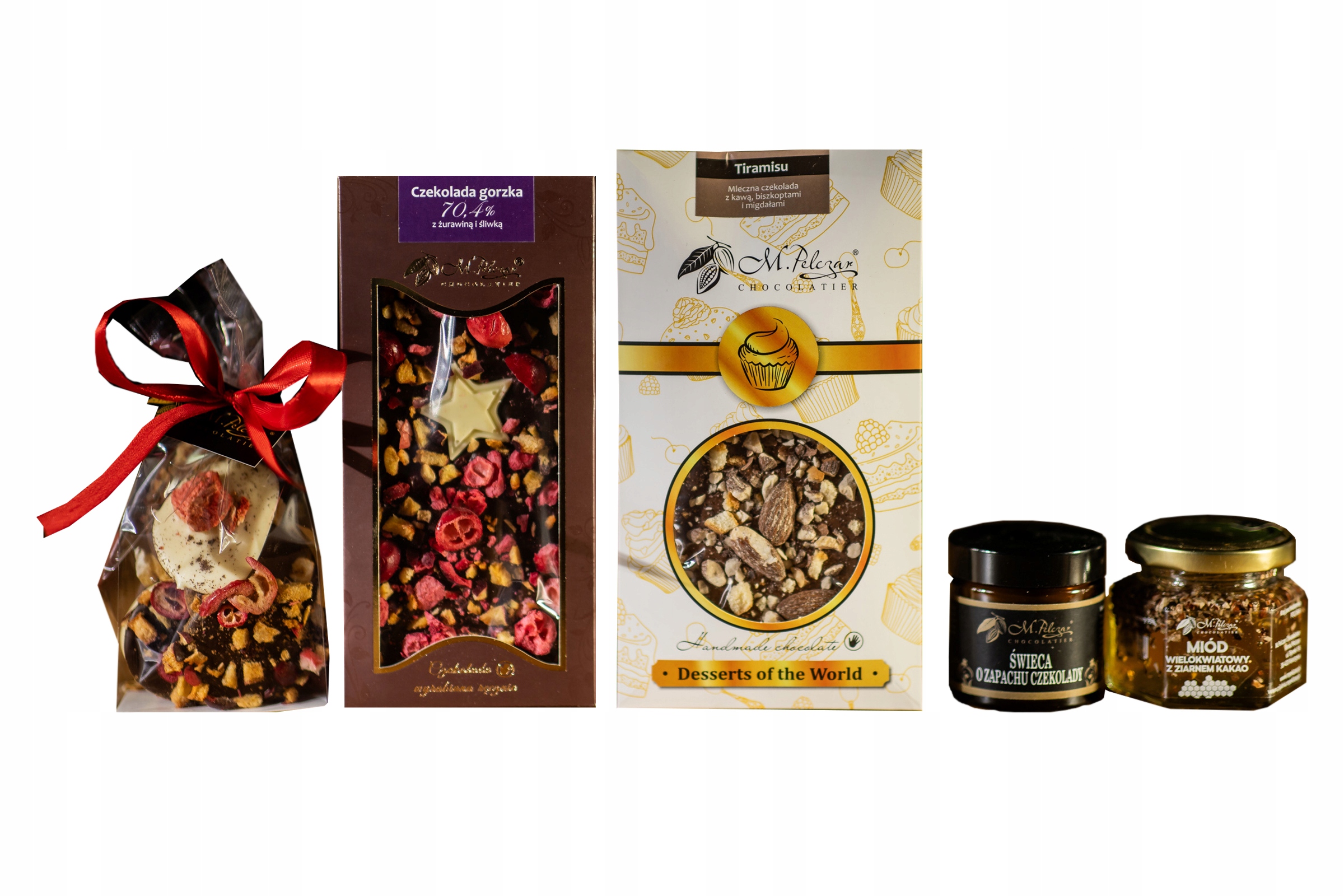 Dárková sada s vonnou svíčkou, čokoláda, med, Vánoce,