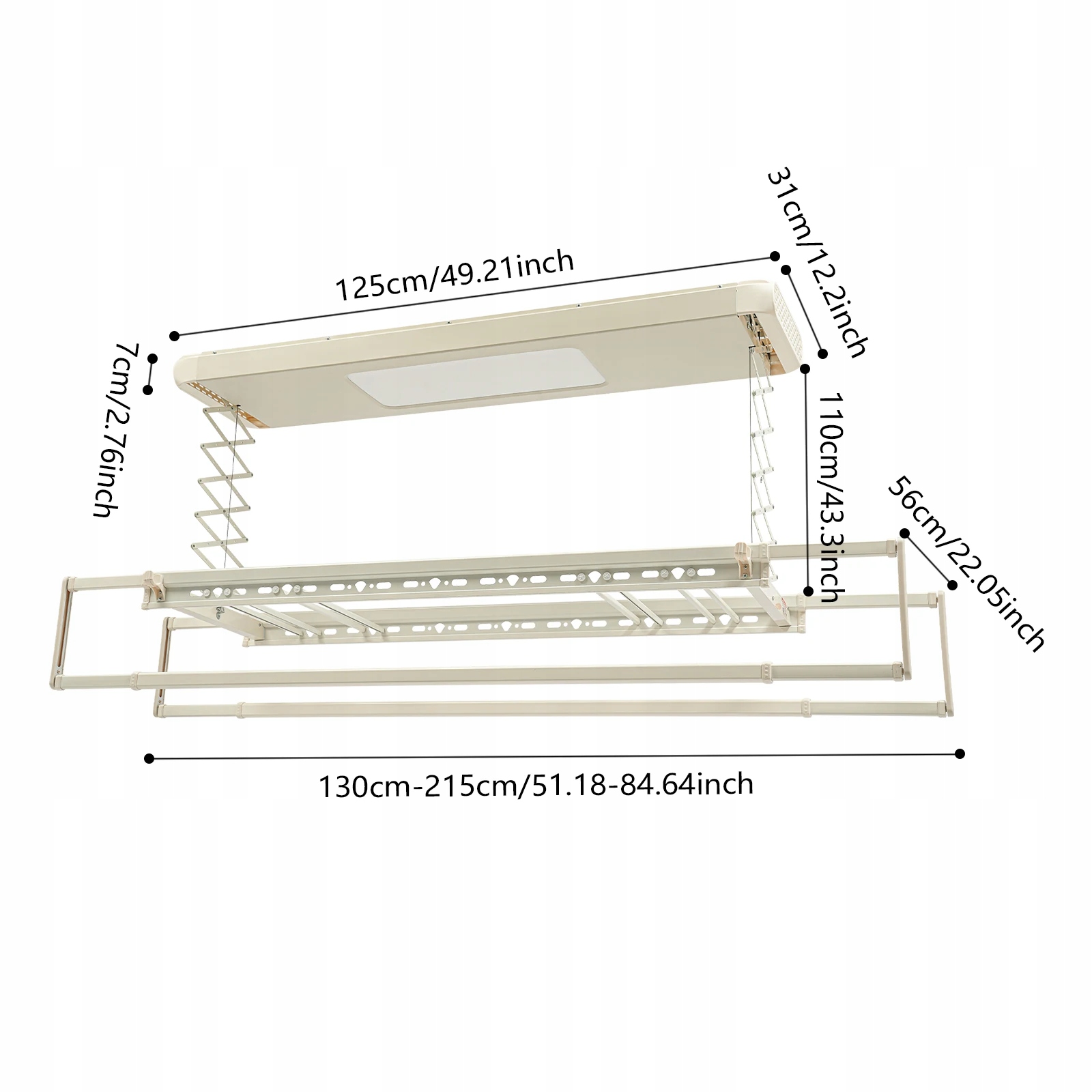 Levně Moderní Elektrická Sušák S Led Osvětlením A Věšákem Dálkové Ovládání