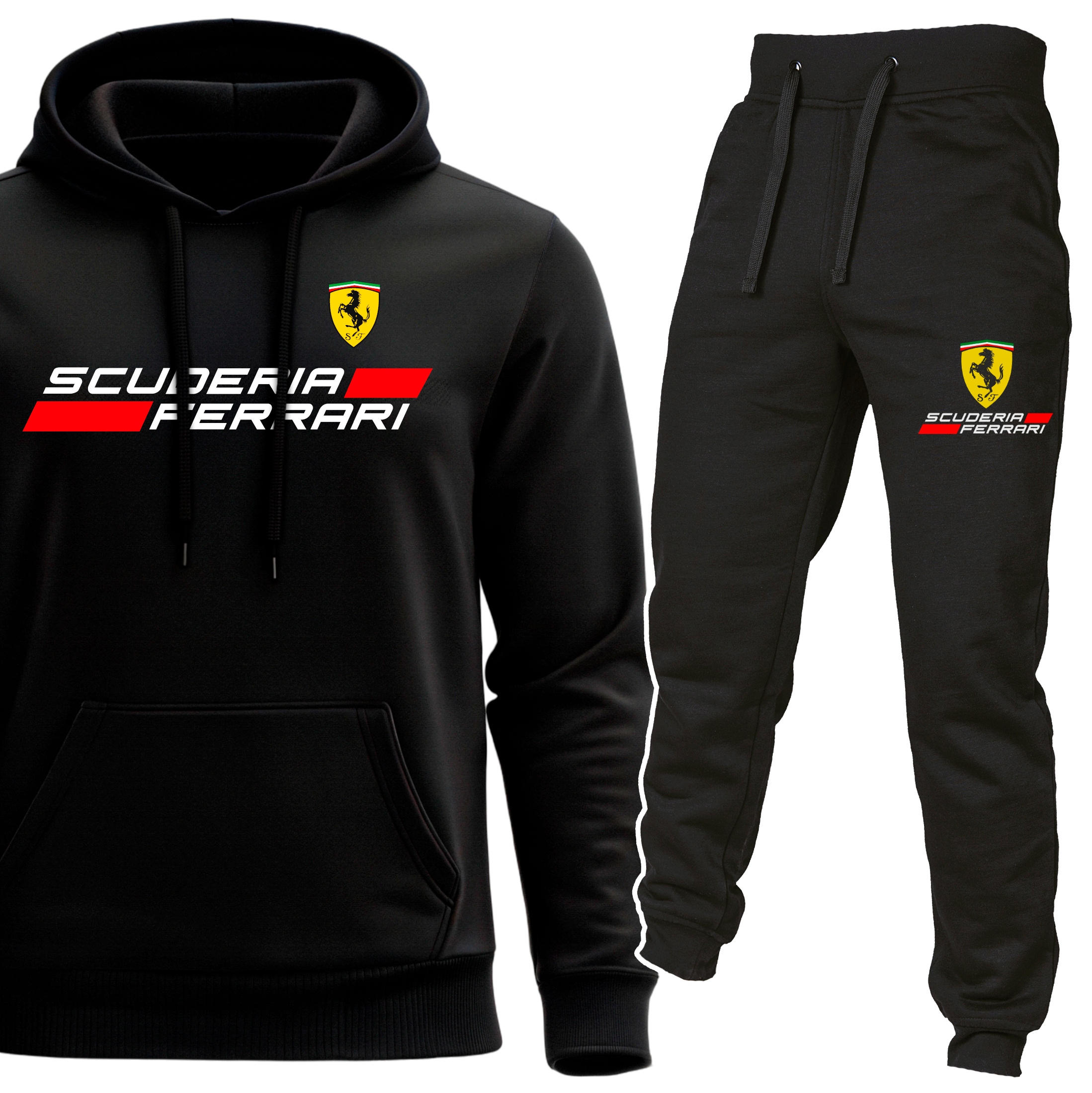 Komplet Pánská Mikina Scuderia Ferrari A Joggerové Tepláky Sada 2 Kusů