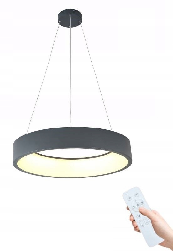 Led stropná lampa Stropné Svietidlo Luster 3 farby Diaľkový Ovládač Šedá Strieborná 60 cm