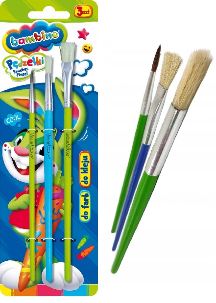

Zestaw pędzli do farb i kleju Bambino 3szt