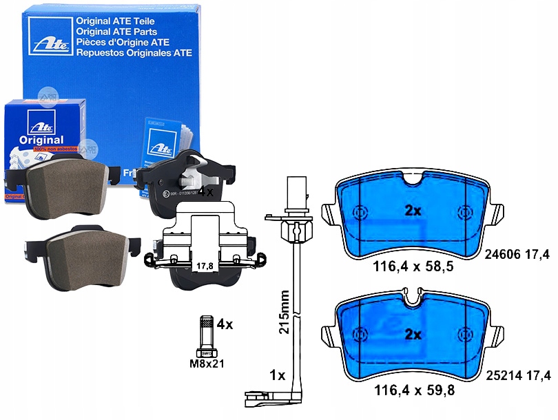 Sada Brzdových Destiček Ate 4G0698451 13047027