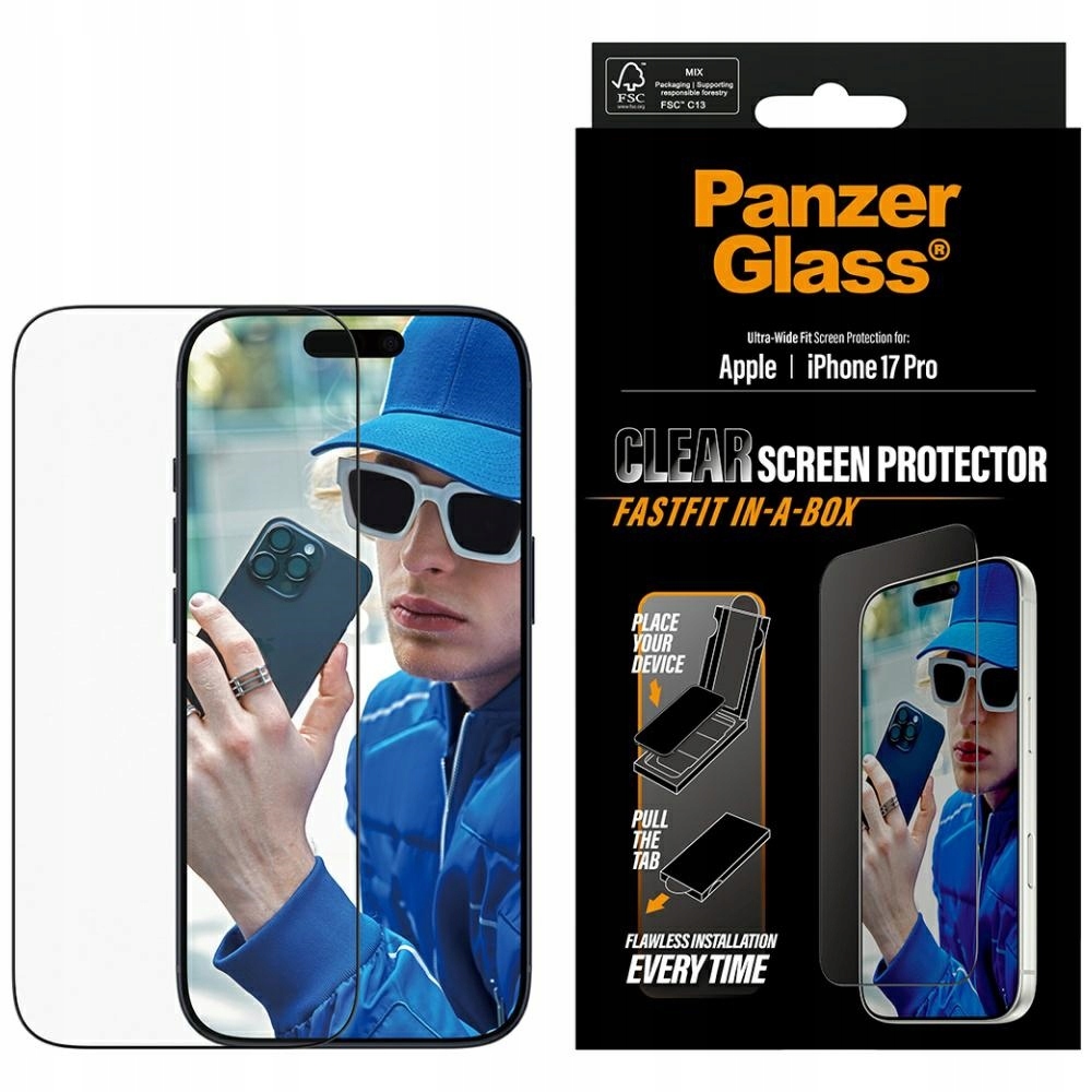 Tvrdené sklo PanzerGlass Ultra-Wide Fit Fastfit pre iPhone 17 Pro