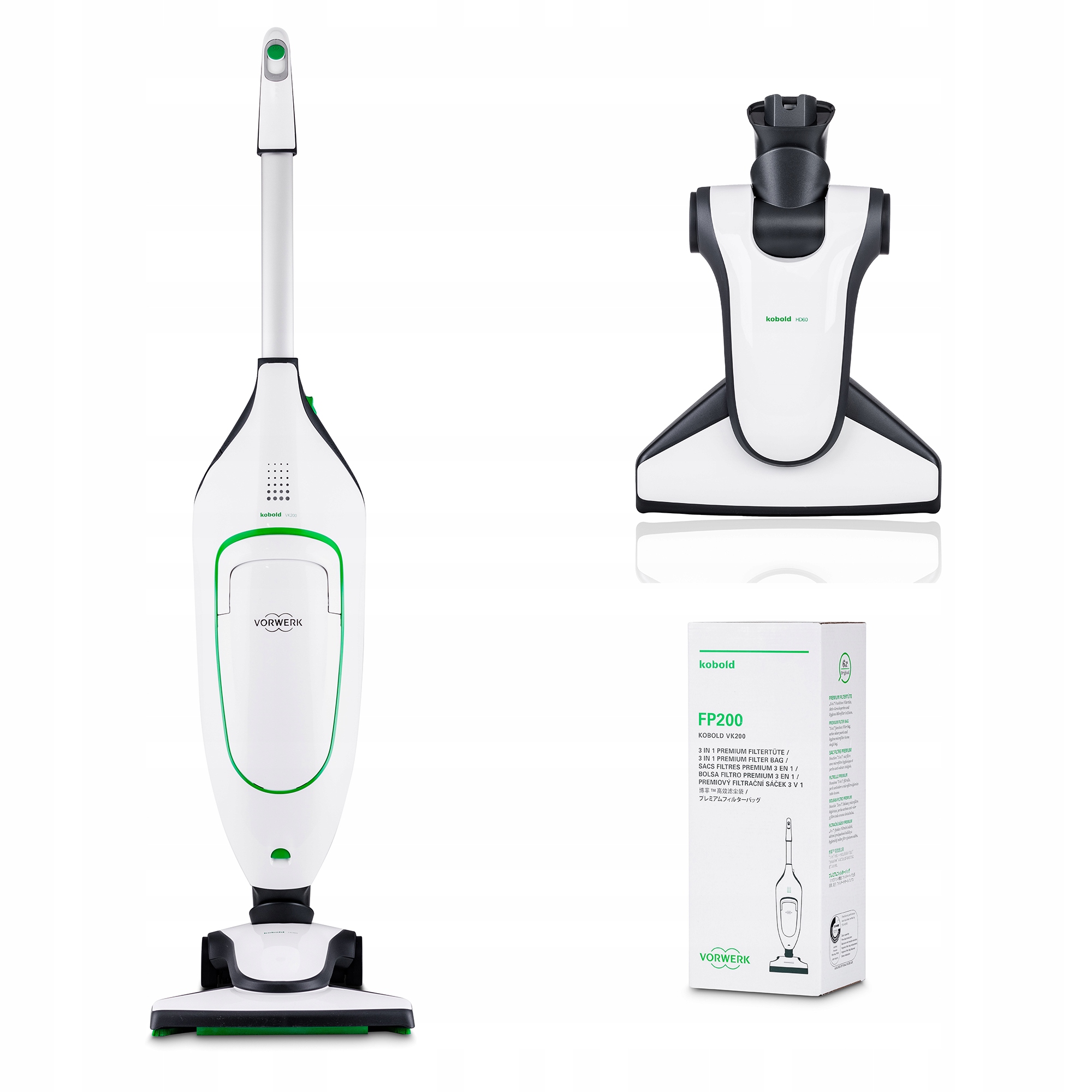 Vertikálny vysávač Vorwerk Kobold VK200 & kefa na tvrdé podlahy HD60