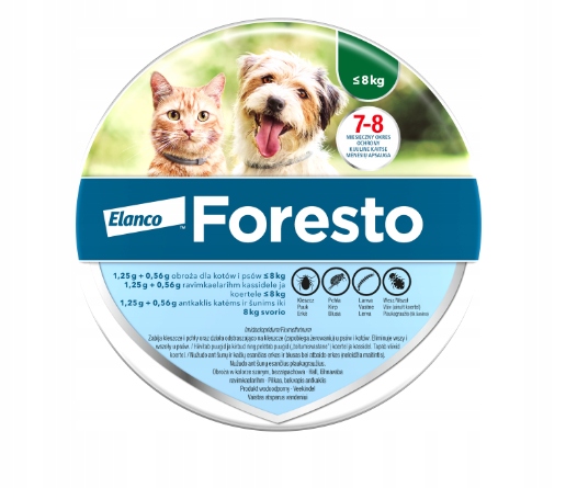 Elanco Foresto Obroża na kleszcze dla psa kota 38cm do 8kg