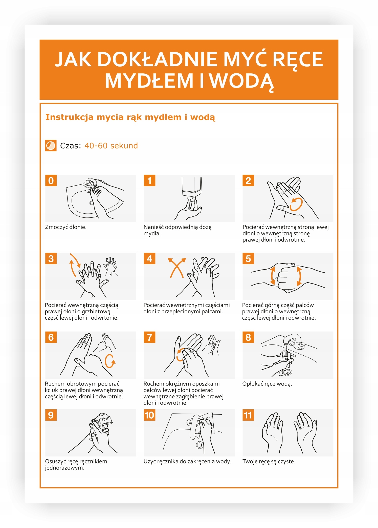 

Naklejka Instrukcja Mycia Rąk 30X20 Who