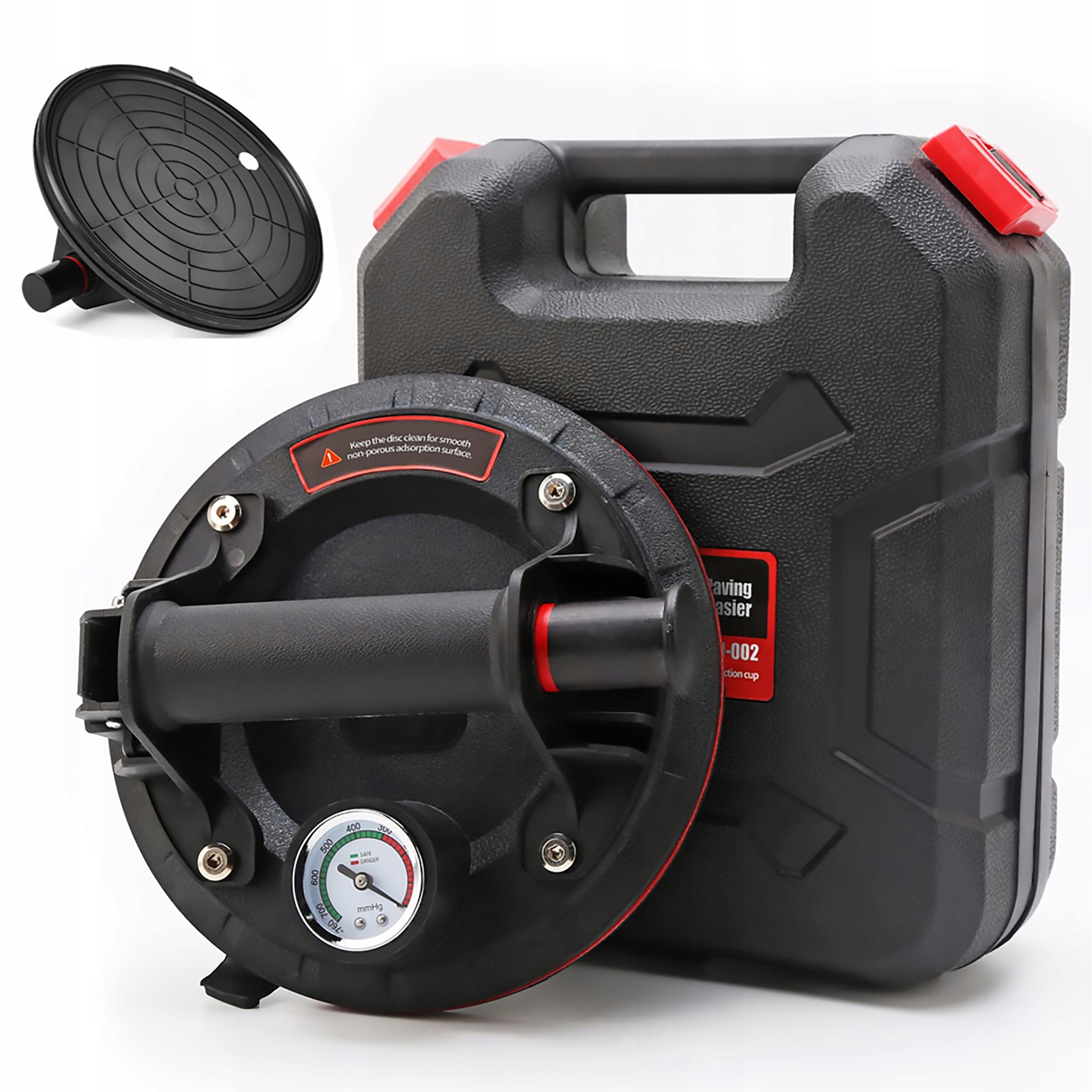 Přísavka Na Dlaždice Glazury Skel Vakuová S Pumpičkou Manometrem 200 Kg