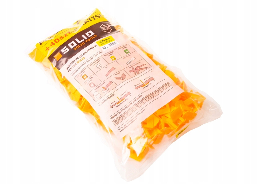 SYSTEM POZIOMOWANIA PŁYTEK SOLID KLIPSY 2mm 440szt