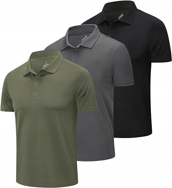 Zengvee Zestaw 3 Koszulek Polo Męskie Polówki XXL