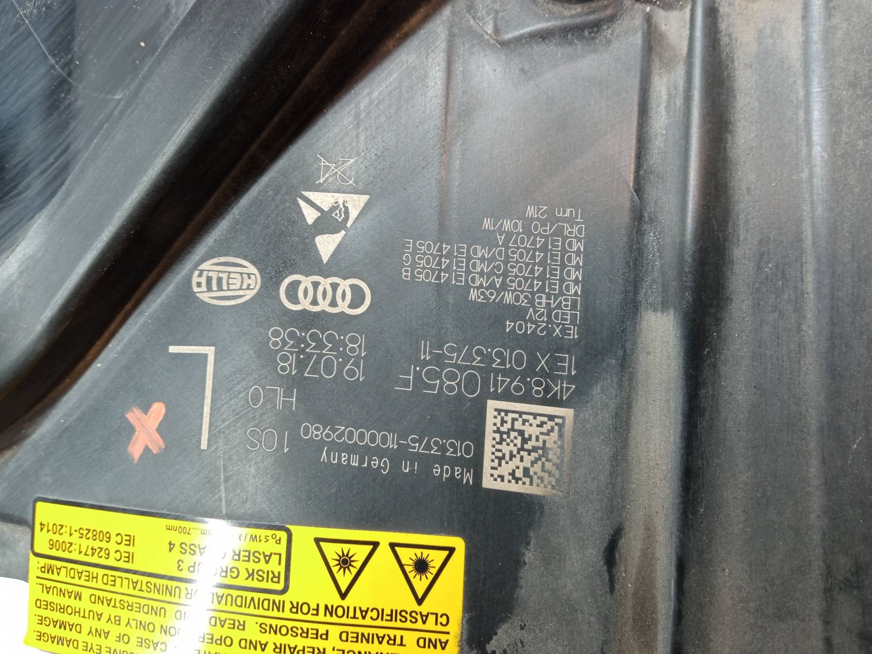 light front left EUROPA FULL LED LASER 4K8941085F Audi A7 II C8