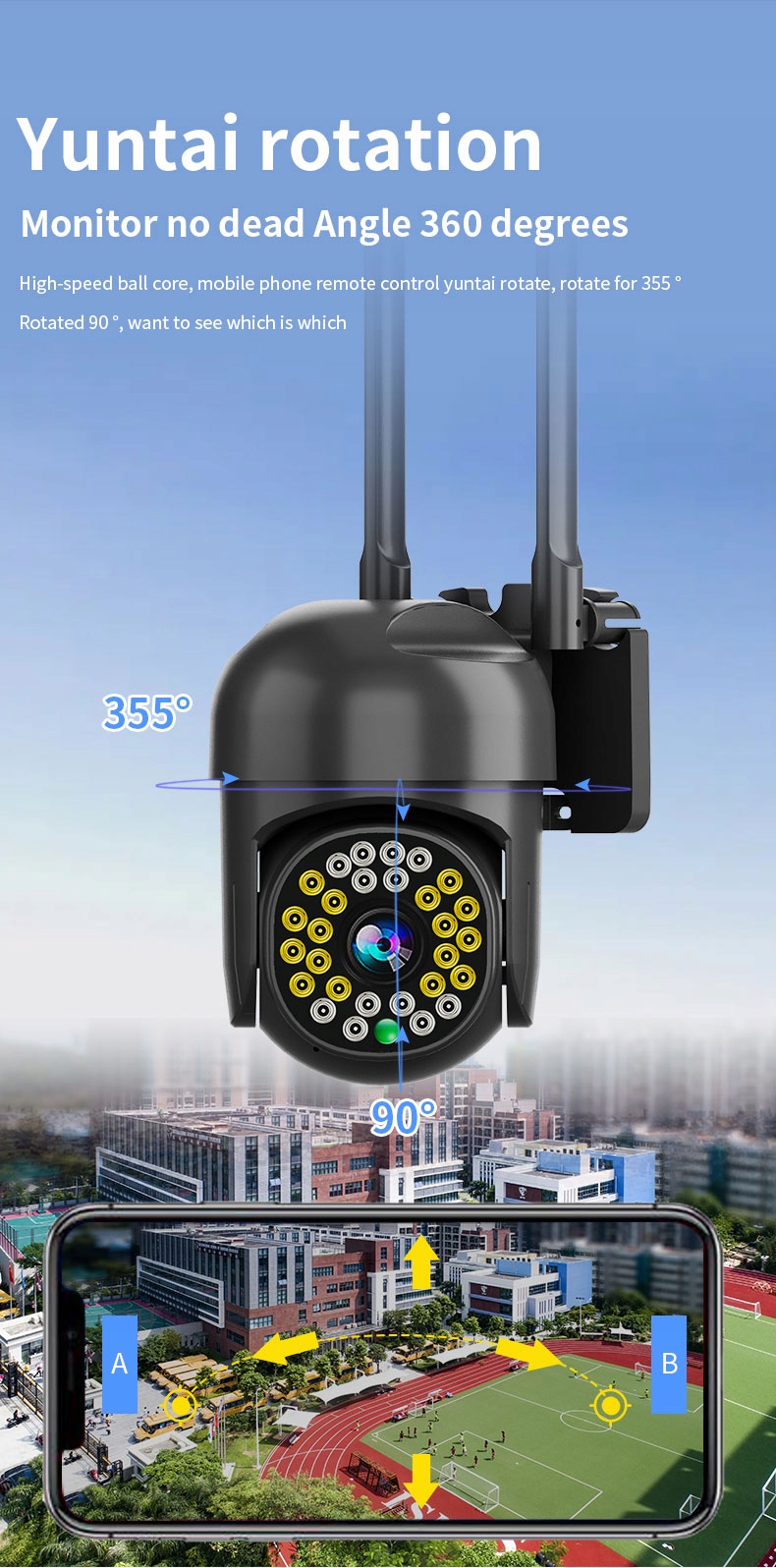 KAMERA OBROTOWA ZEWNĘTRZNA IP WIFI FULL HD TUYA Typ kamery kolorowa na podczerwień