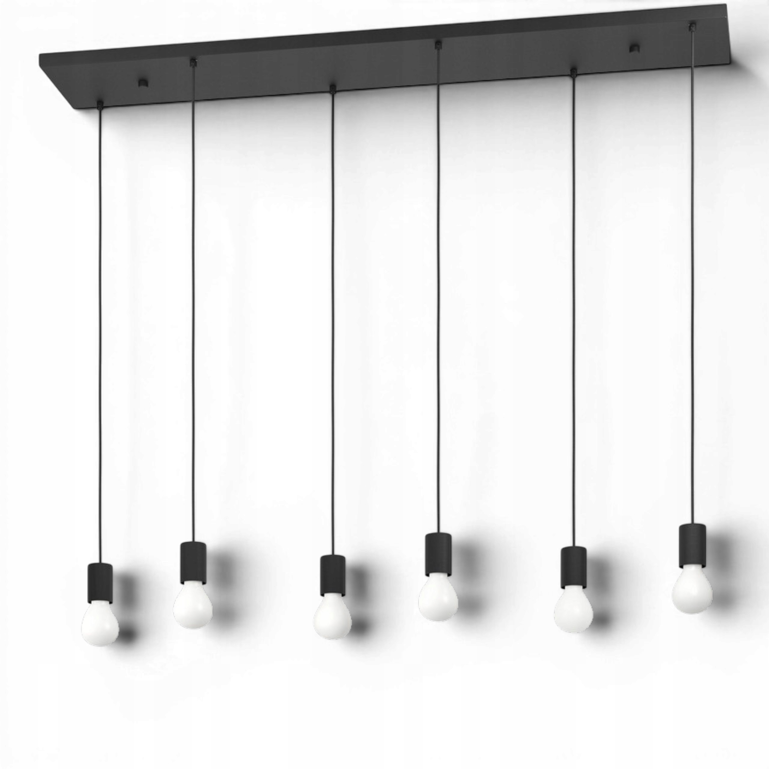 Stropná lampa čierna 6xE27 – oceľová, moderná loft