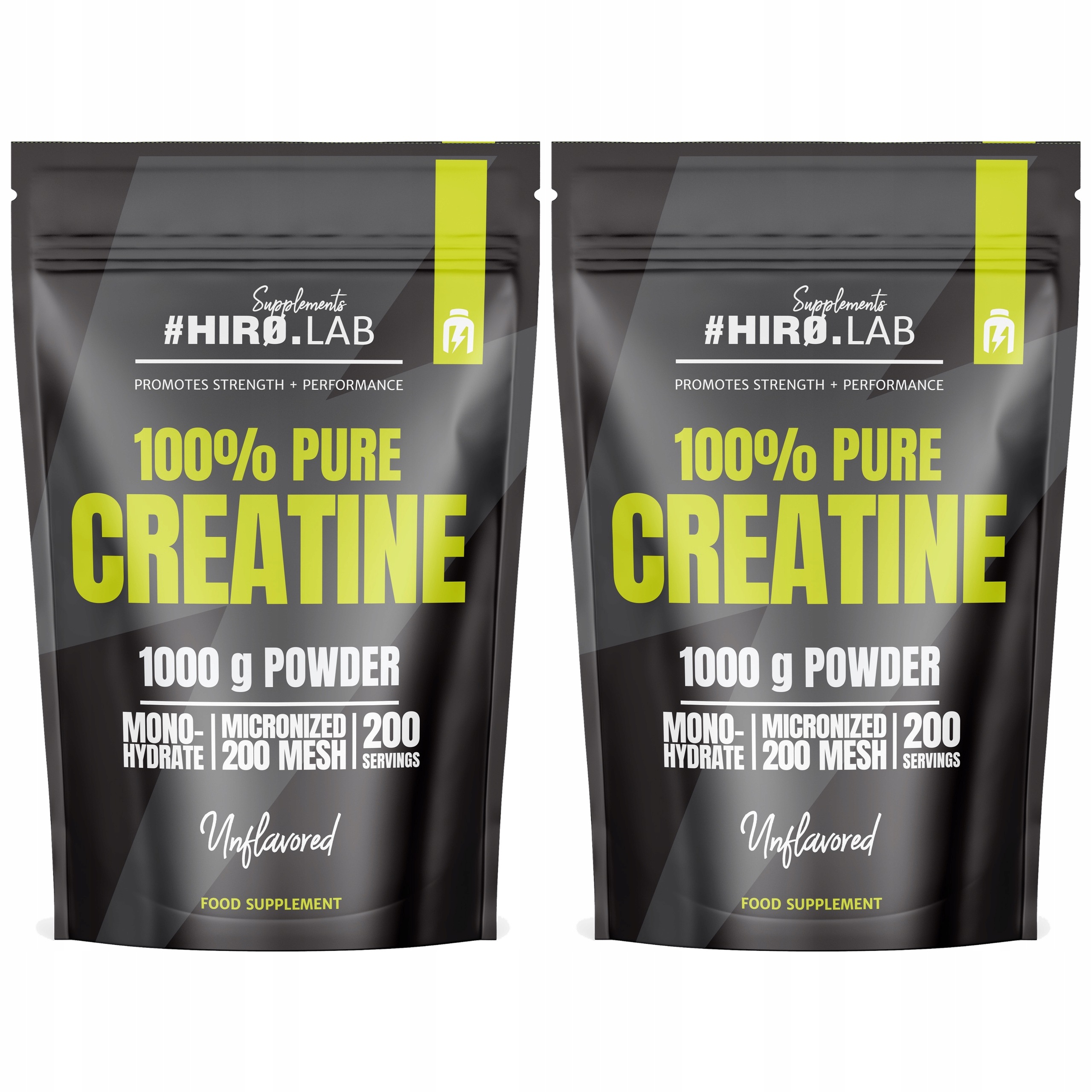 2x Kreatin 100% Pure Creatine Monohydrát 500 g Powder 1000 g bez chuti Hiro