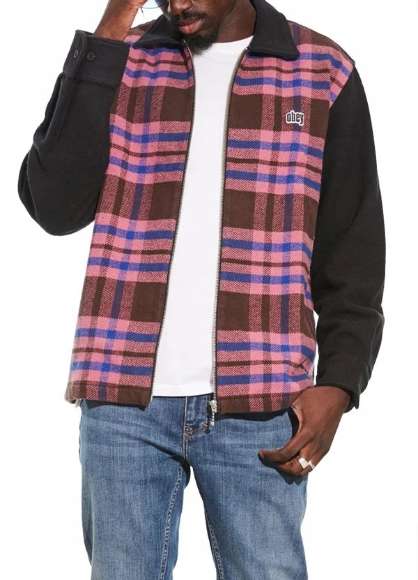 Obey pánská kostkovaná bunda, velikost S