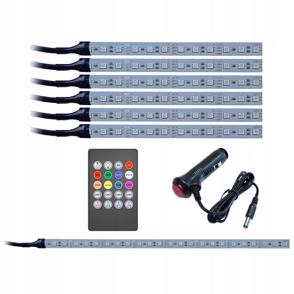 Blink Led kabiny auta Rgb 6x30 cm Music nosič zavazadel