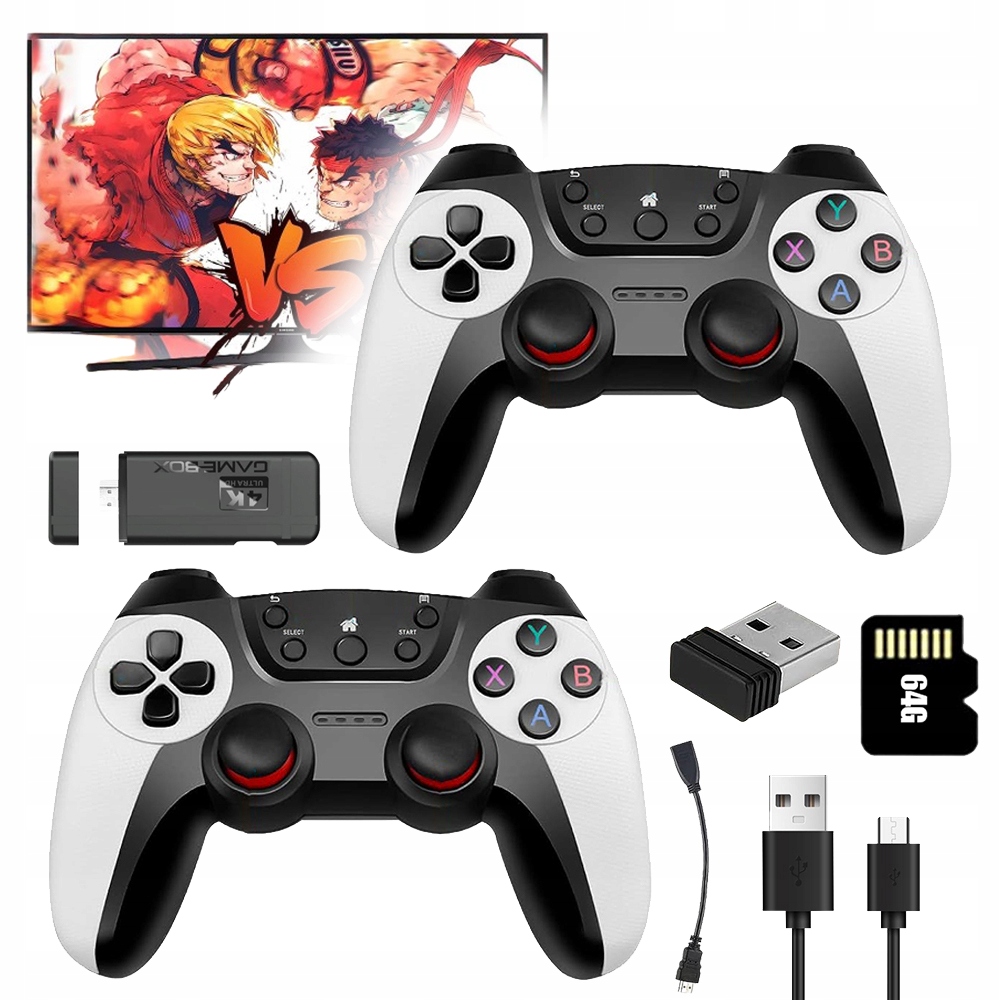 Konsola Retro 30000 Gra Telewizyjna Hdmi 2 Joysticki Wireless 64G PS1 Fc