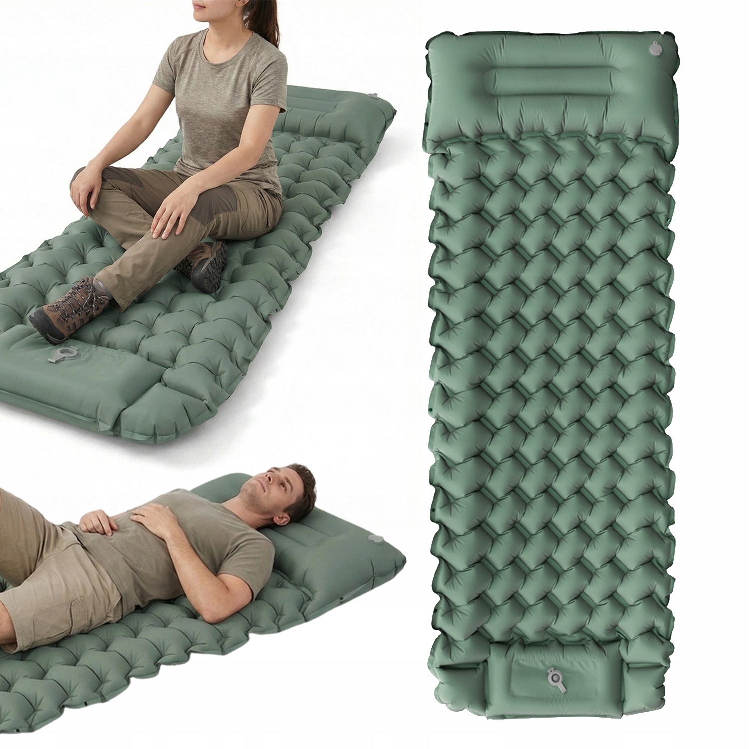 Turistická Karimatka Nafukovací Matrace Podložka Na Spaní 200*66 cm Zelená