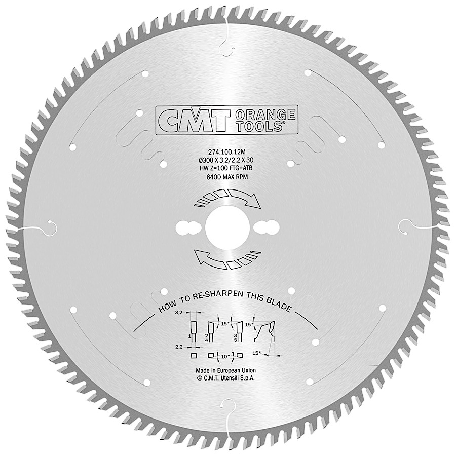 Cmt Tarcza do drewna sklejki forniru laminat Mdf piła 300 x 30mm 100z widia