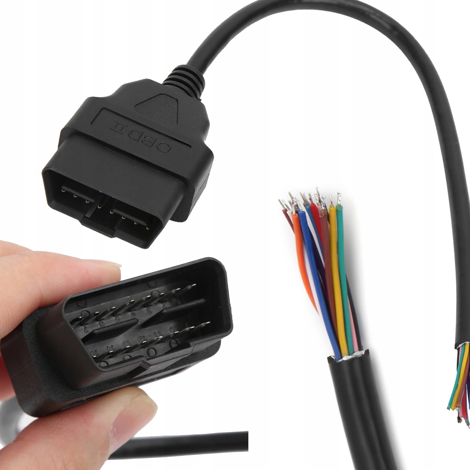 Adapter Kabel OBD2 16PIN Wtyczki Męskiej Uniwersalny Otwarte Złącze Kablowe