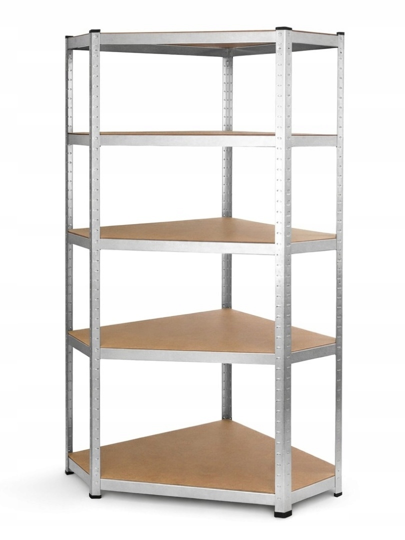 Rohový garážový regál dielenský 180x90x40 875 kg 5 políc Mdf