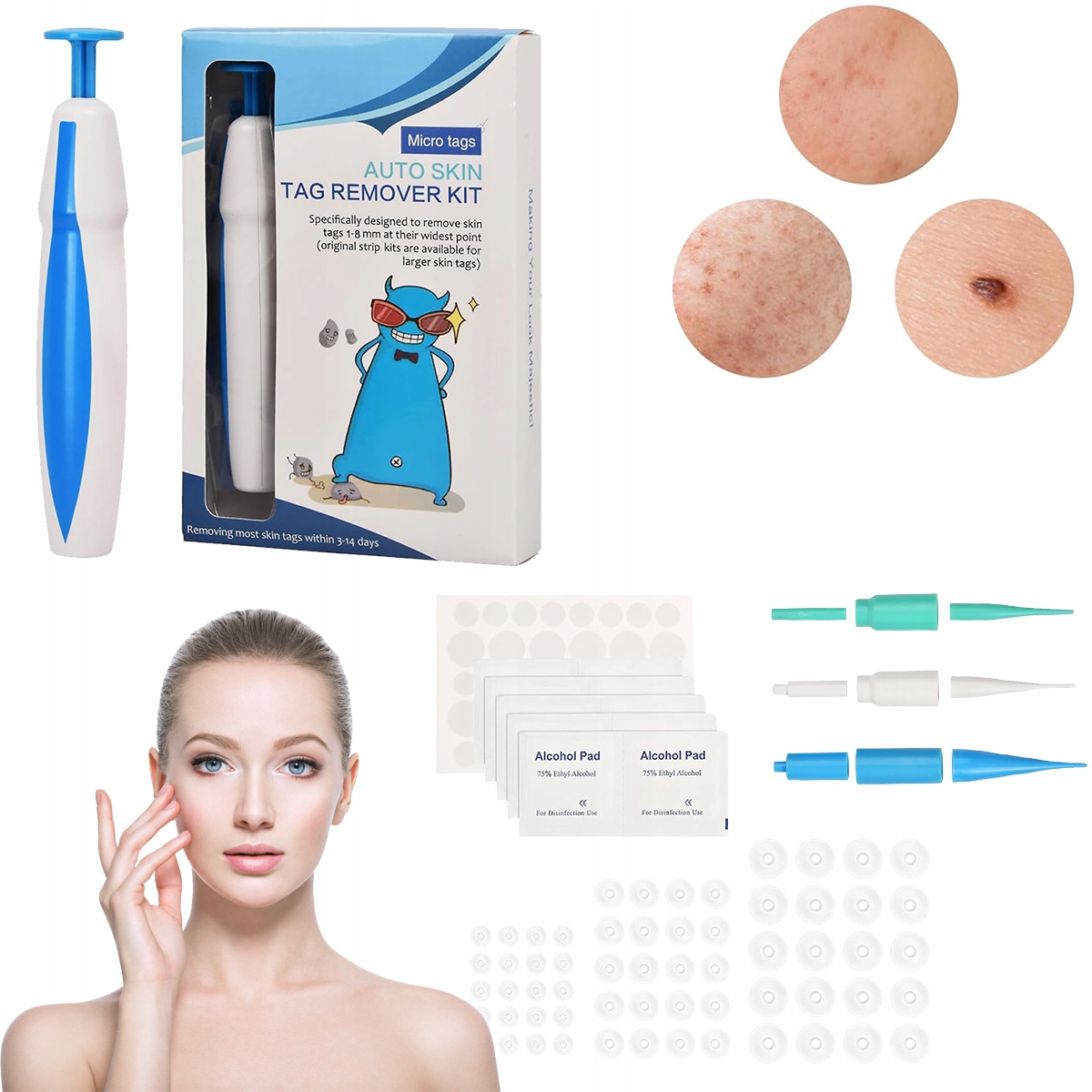 2V1 Pero A Pásky Na Odstranění Bradavic A Kožních Značek, Sada